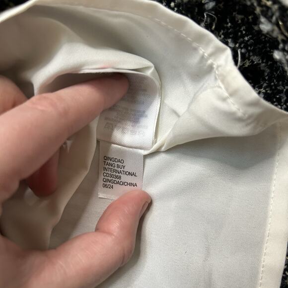 Rachel Zoe Size 6 Shift Metallic Black/White/Gold Tweed Holiday Dress& Headband - Picture 8 of 13